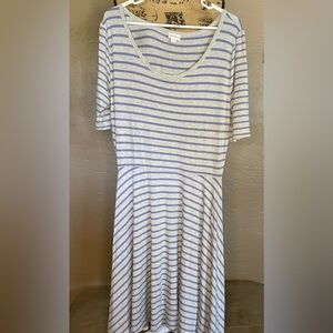 LuLaRoe Striped gray and purple dress Light and casual comfort Size 2XL